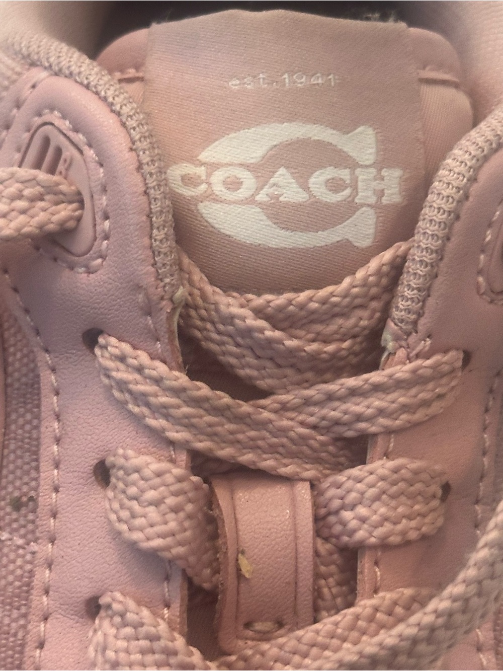 Coach Women's Blush Pink Lace-Up Sneakers